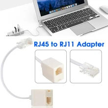 Низкая цена Высокое качество RJ11 6P4C Женский к Ethernet RJ45 8P8C Мужской F/M адаптер конвертер кабель Белый Лидер продаж