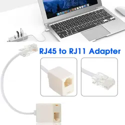 Самые низкие цены высокое качество RJ11 6P4C женщина к Ethernet RJ45 8P8C Мужской F/M адаптер конвертер кабель Белый Лидер продаж