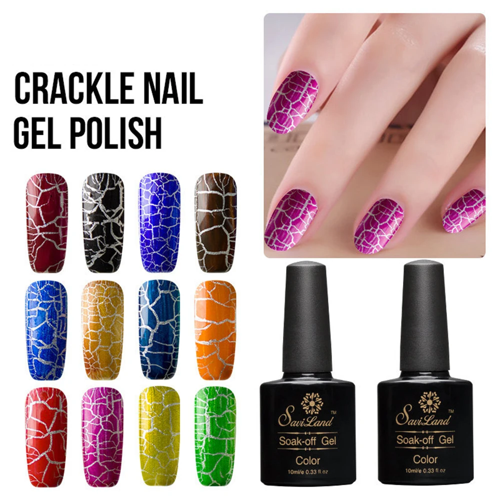 10ml/Bottle Gorgeous Crackle Gel Polish Nail Art Soak off ...