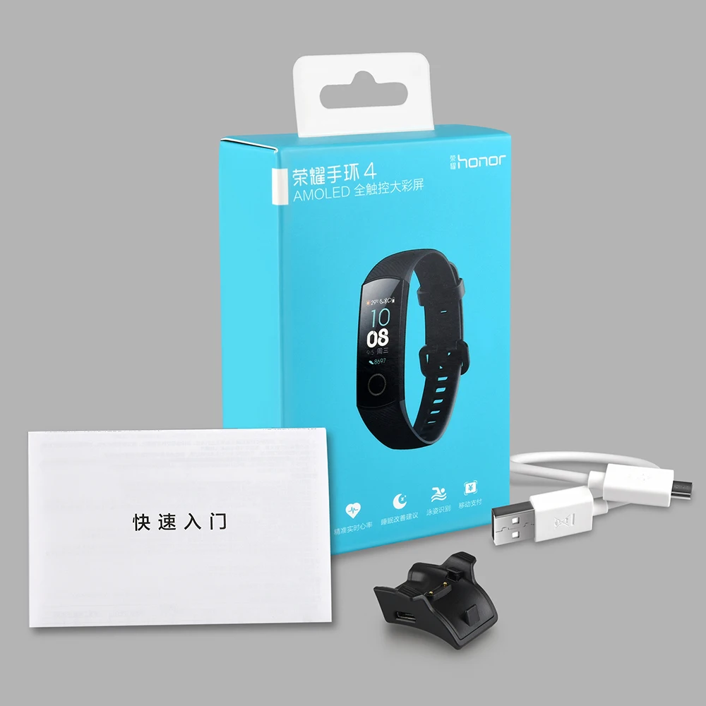 Original Huawei Honor Band 4 Smart Touchscreen Watch Sport 5ATM Waterproof Detect Heart Rate Sleep Monitor Call Message Show