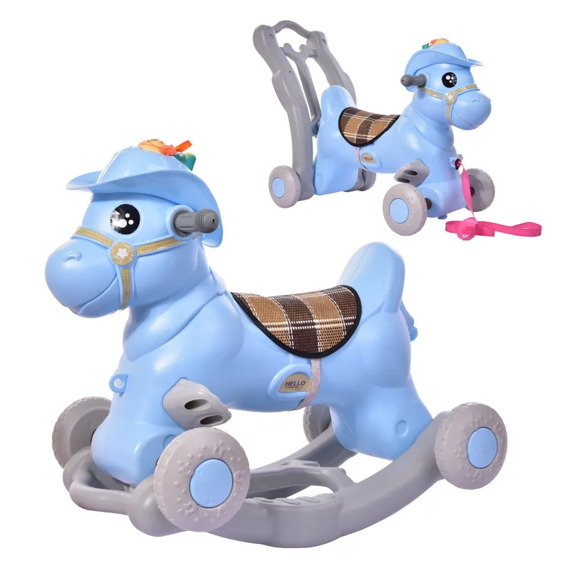 

3 In1 Multi-Function Kids Horse Toys Music Light Early Learning Baby Walker Stroller 1-5 Years Rocking Horse Ride on Animal Toys