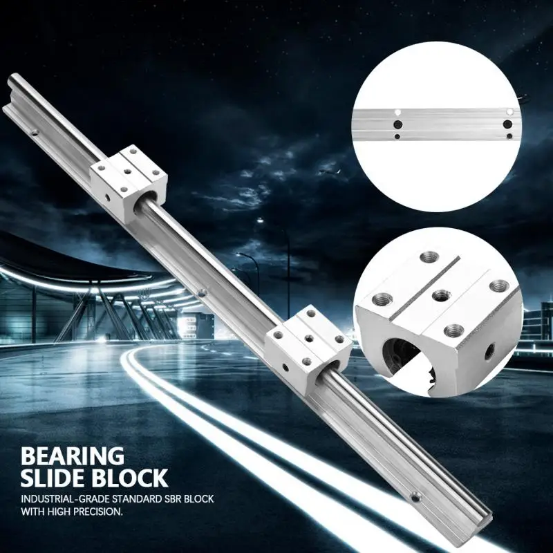 

2Pcs 475mm Length Linear Slide Guide Shaft Rail + 4Pcs SBR12UU Bearing Sliding Blocks CNC Parts SBR12