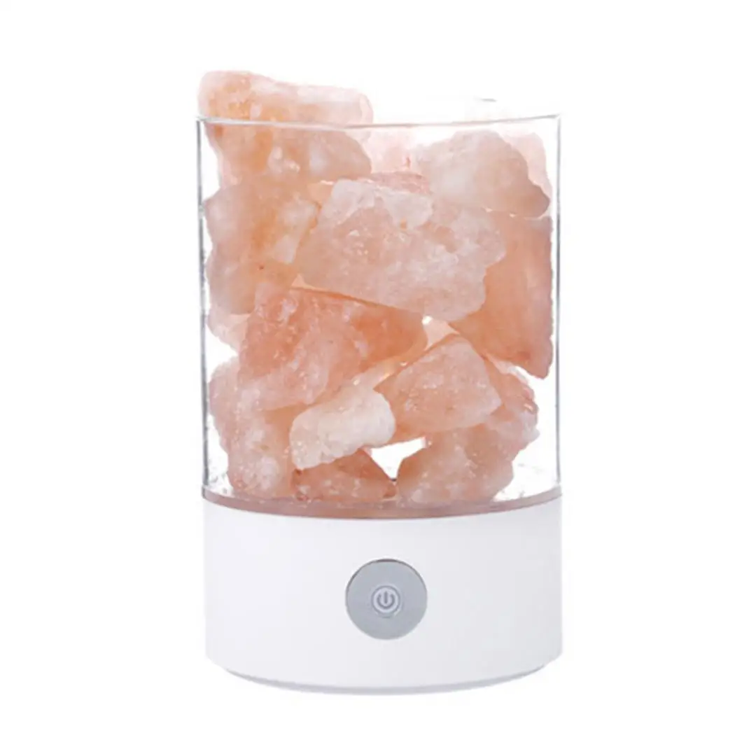 

Night 36V Crystal Himalayan Cylindrical Light Natural Negative White Black Ion 780g Charging Lamp Salt USB M2