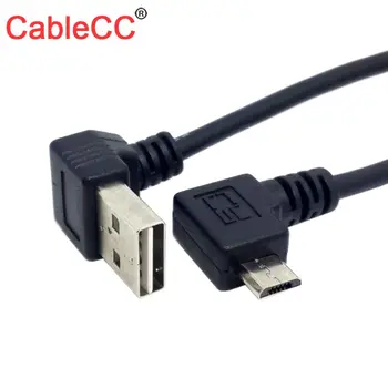 

Chenyang Cable USB 2.0 Male to Right Direction Micro USB 5Pin Male Cable Reversible Up & Down Angled 90 Degree 25cm
