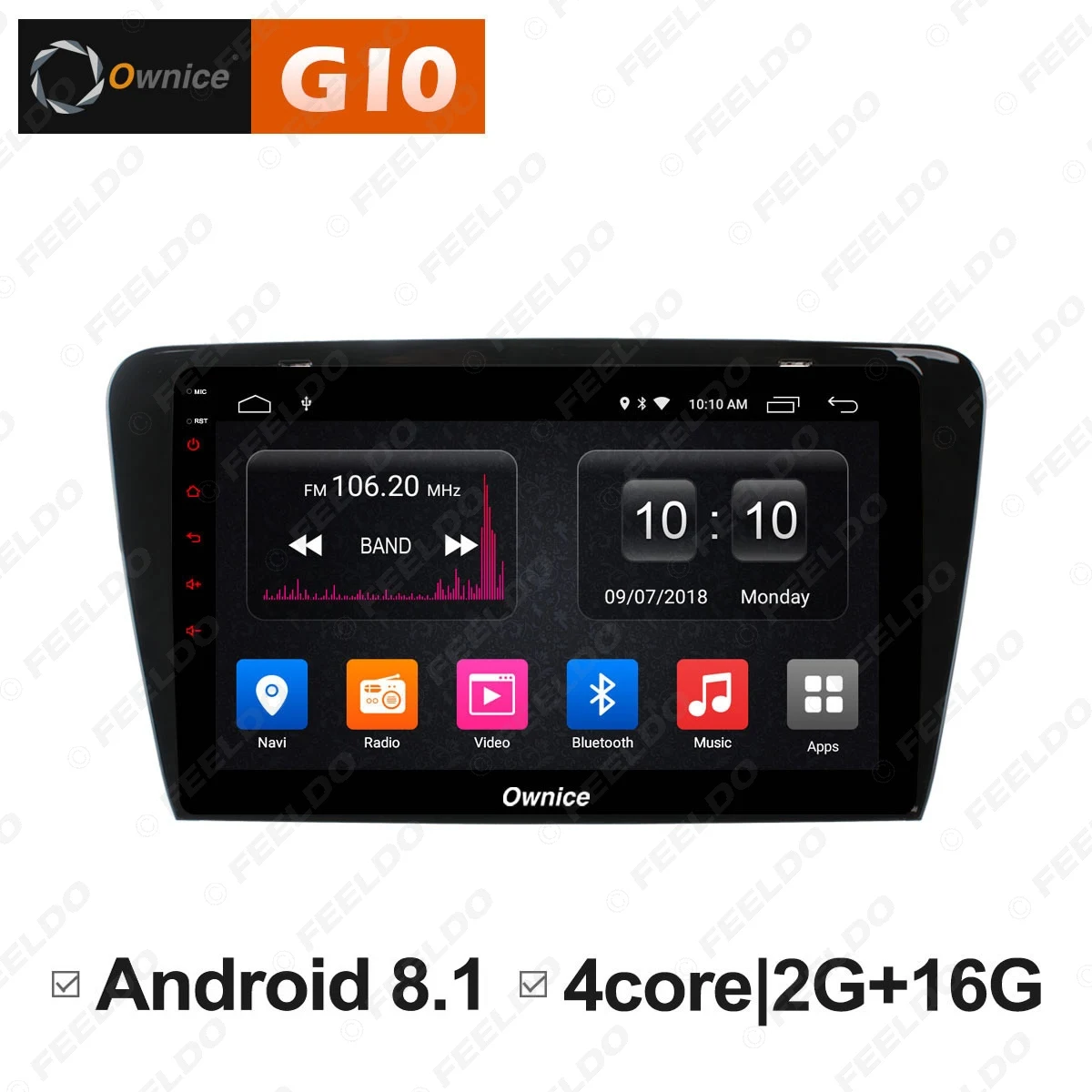 Discount FEELDO  10.1 " Android 6.0 4-Core/DDR3 1G/16G/Support 4G Dongle Car Media Player For Octavia 2014-2017 (Octavia A7) 1