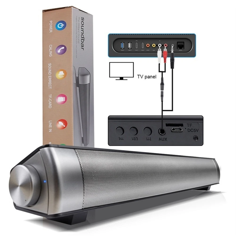 

LP-08 Bluetooth Sound Bar Subwoof Column Home KTV Speakers Enhanced Remote Control TV BT Soundbar Speakers Card Plug Altavoz