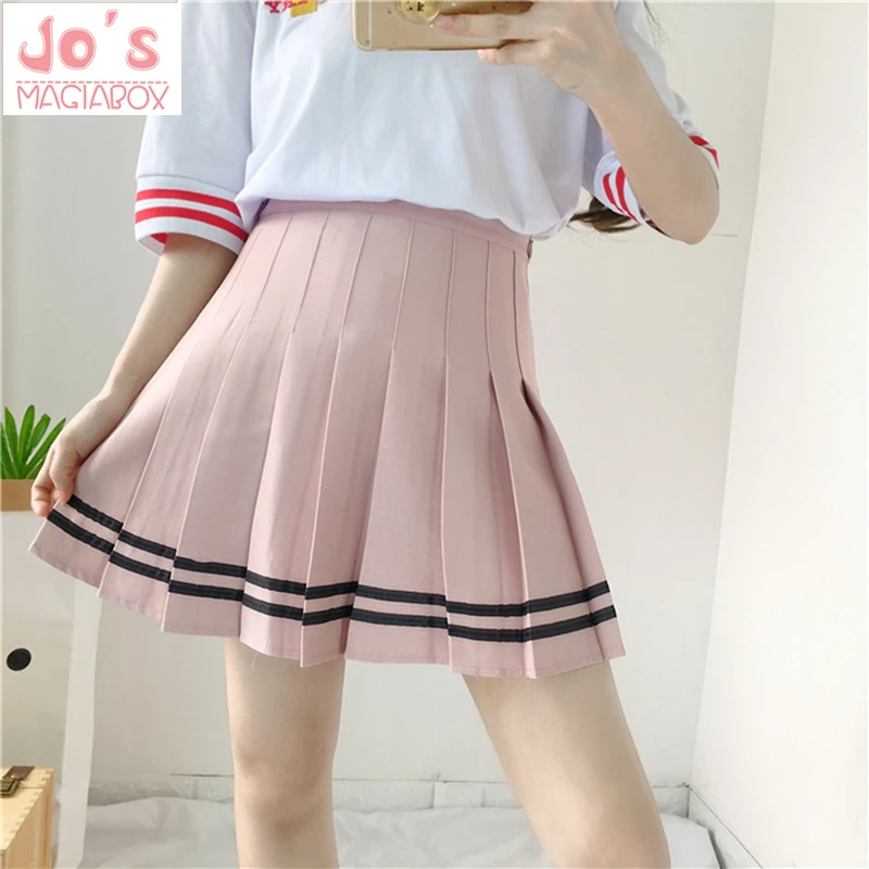 

Women Empire Plaid Skirt Lolita Style Harajuku Kawaii Sweet Striped Skirts Mini Cute School Uniforms Saia Faldas Ladies Jupe