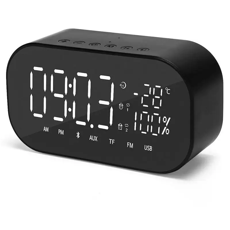 

Led Alarm Clock Radio For Bedroom, Digital Clock Can Be Used As Wireless Bluetooth Speakers, Charged By USB,Showing Time,Power