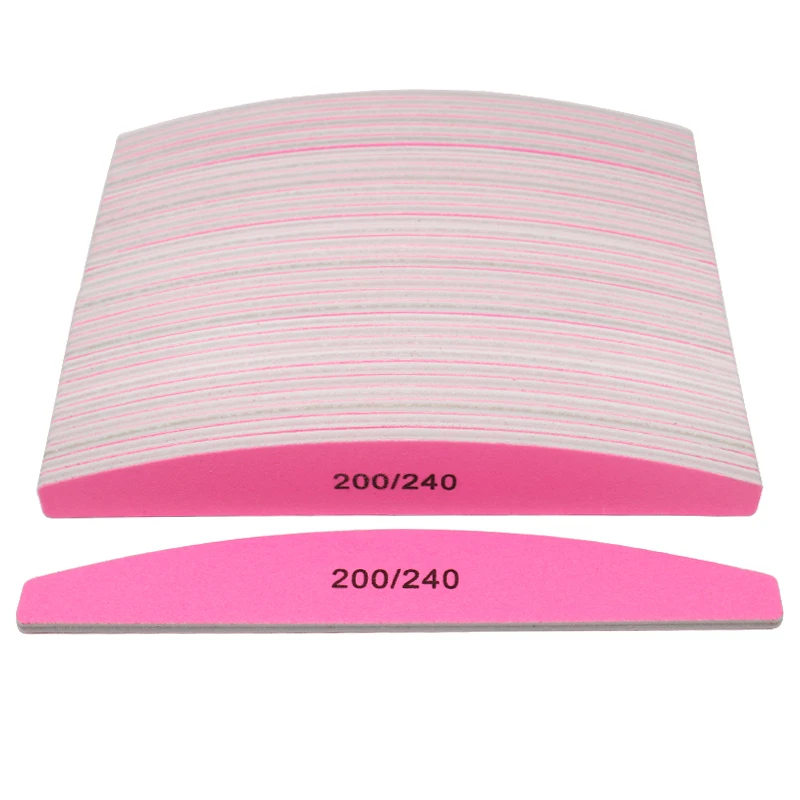 

25pcs Nail Sanding File 200/240 UV Gel Polish Curve Buffer Block for Nail Art Tips Manicure Pedicure Salon Nail Tool Nail Shiner