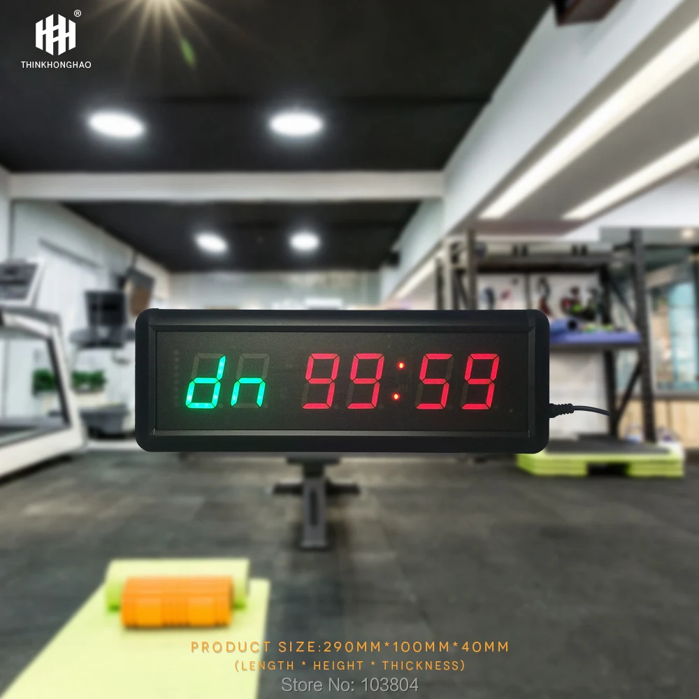 

1.5inch 6digits GYM Timer Boxing GYM Crossfit tabata EMOM interval Programmable Countdown/UP stopwath Real time clock