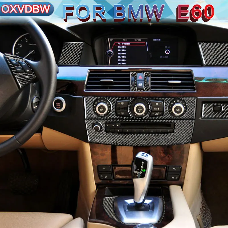 Us 4 92 18 Off For Bmw E60 Carbon Fiber Accessories Center Console Gear Panel Air Panel Steering Wheel Door Handle Interior Decoration Sticker In