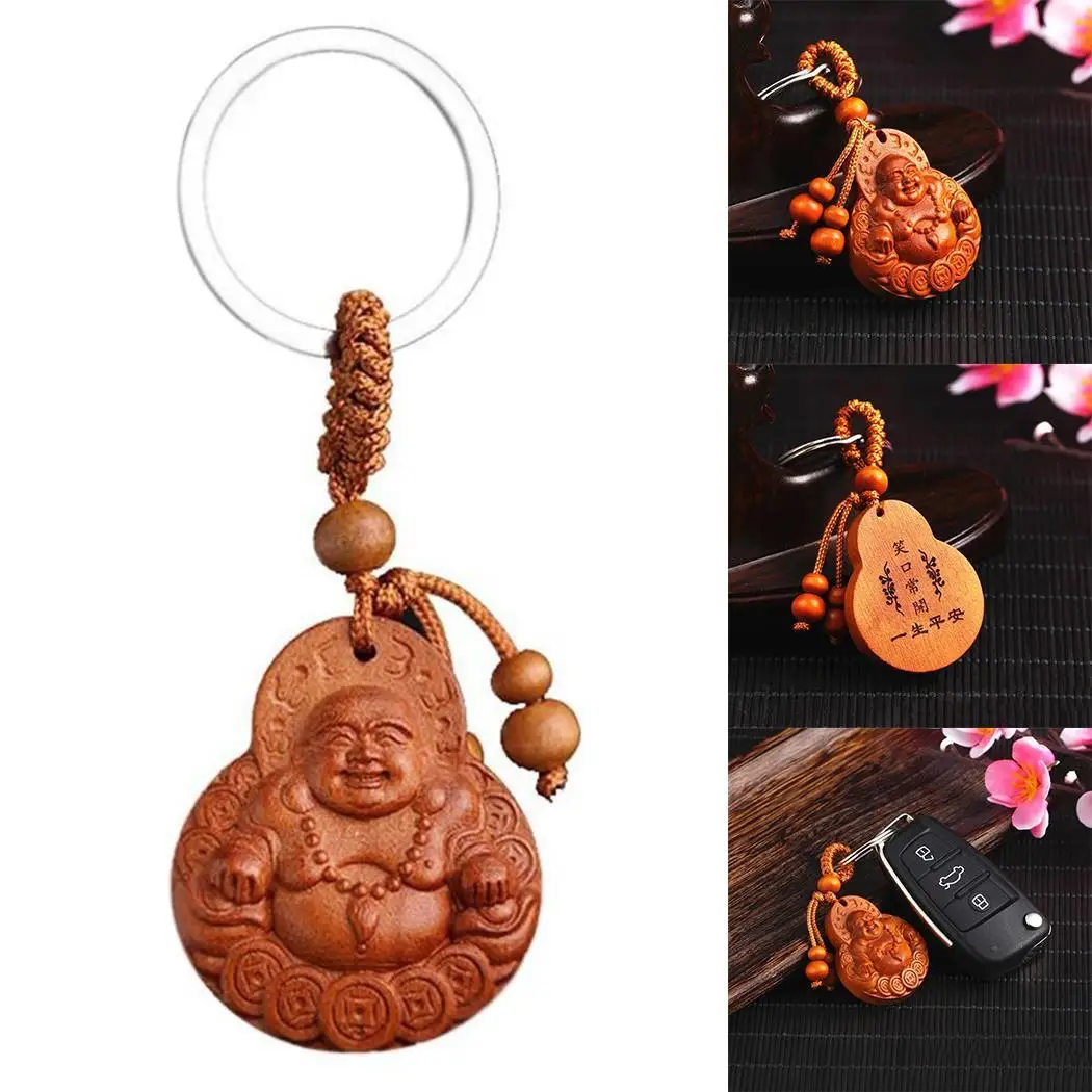 

Keychain Character Geometric Maitreya As Casual Chinese Pendant Lotus Picture Lucky Fashion Character Buddha Unisex