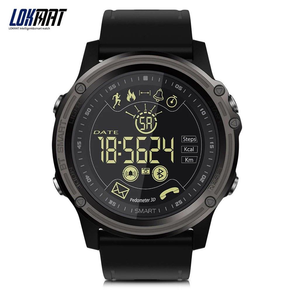 LOKMAT EX26 умные часы Для мужчин Smart Watch Sport шагомер IP68 Водонепроницаемый Bluetooth