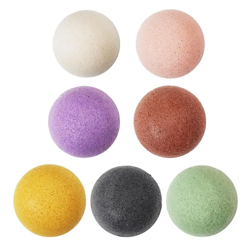 

1pc Round Shape Wash Flutter Sponge Cosmetic Puff Face Cleaning Sponge Natural Konjac Puff Facial Cleanser Tool