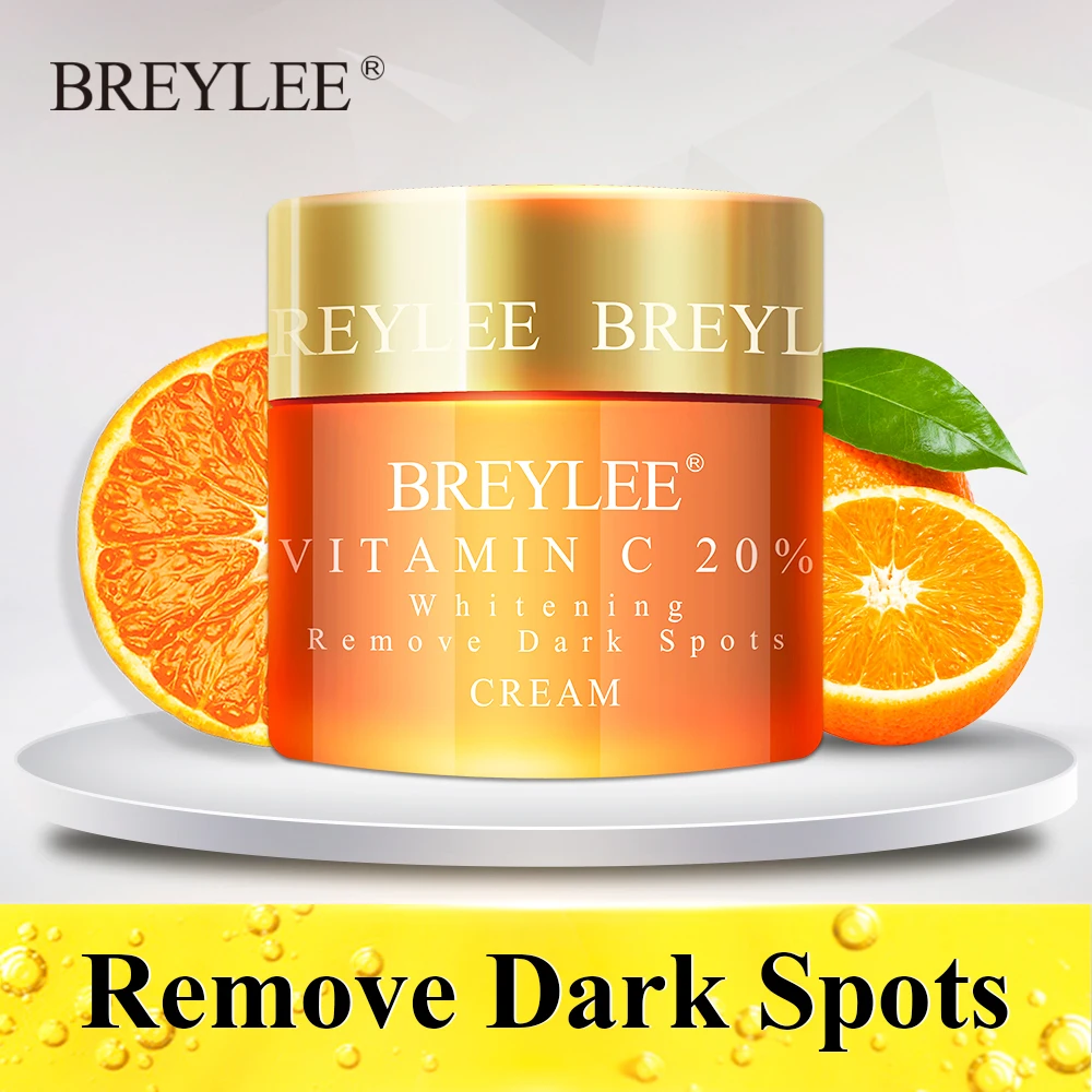 

BREYLEE Vitamin C Whitening Facial Cream 20% VC Fade Freckles Remove Dark Spots Melanin Remover Skin Brightening Cream Face Care