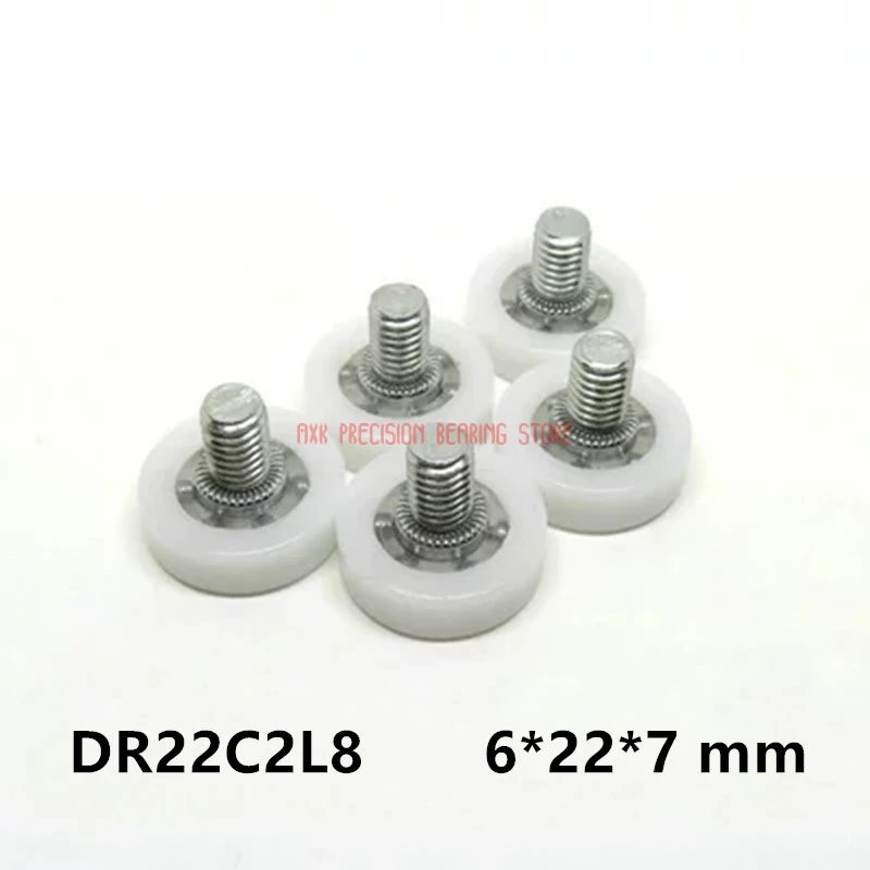 

Dr22c2l8 Screw Pulley Bearing 6*22*7 Mm ( 2 Pcs ) Doors And Roller Mute Wheel Pom 636 M6*8 Plastic Covered Bearings