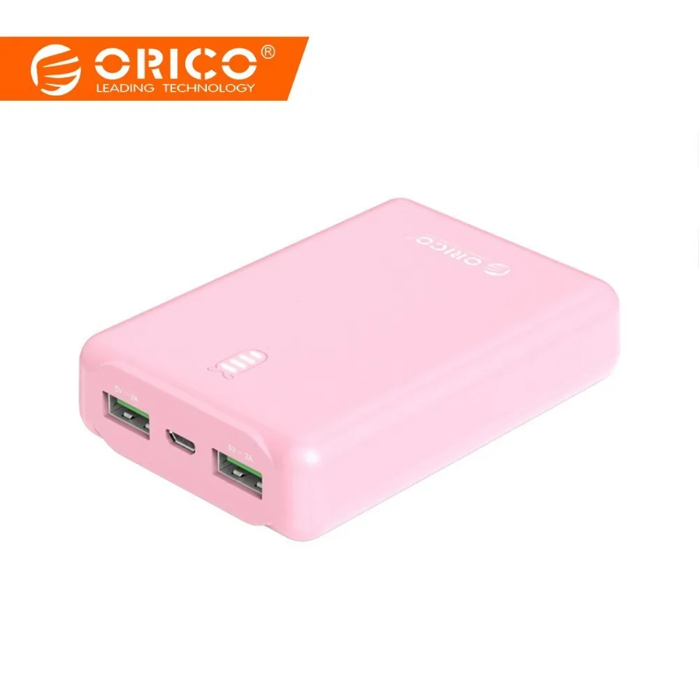 

ORICO 10000mAh Dual USB LED 5V 2A External Battery Power Bank Pack Phone Powerbank for Mobile Phone Tablet Multiple Charger
