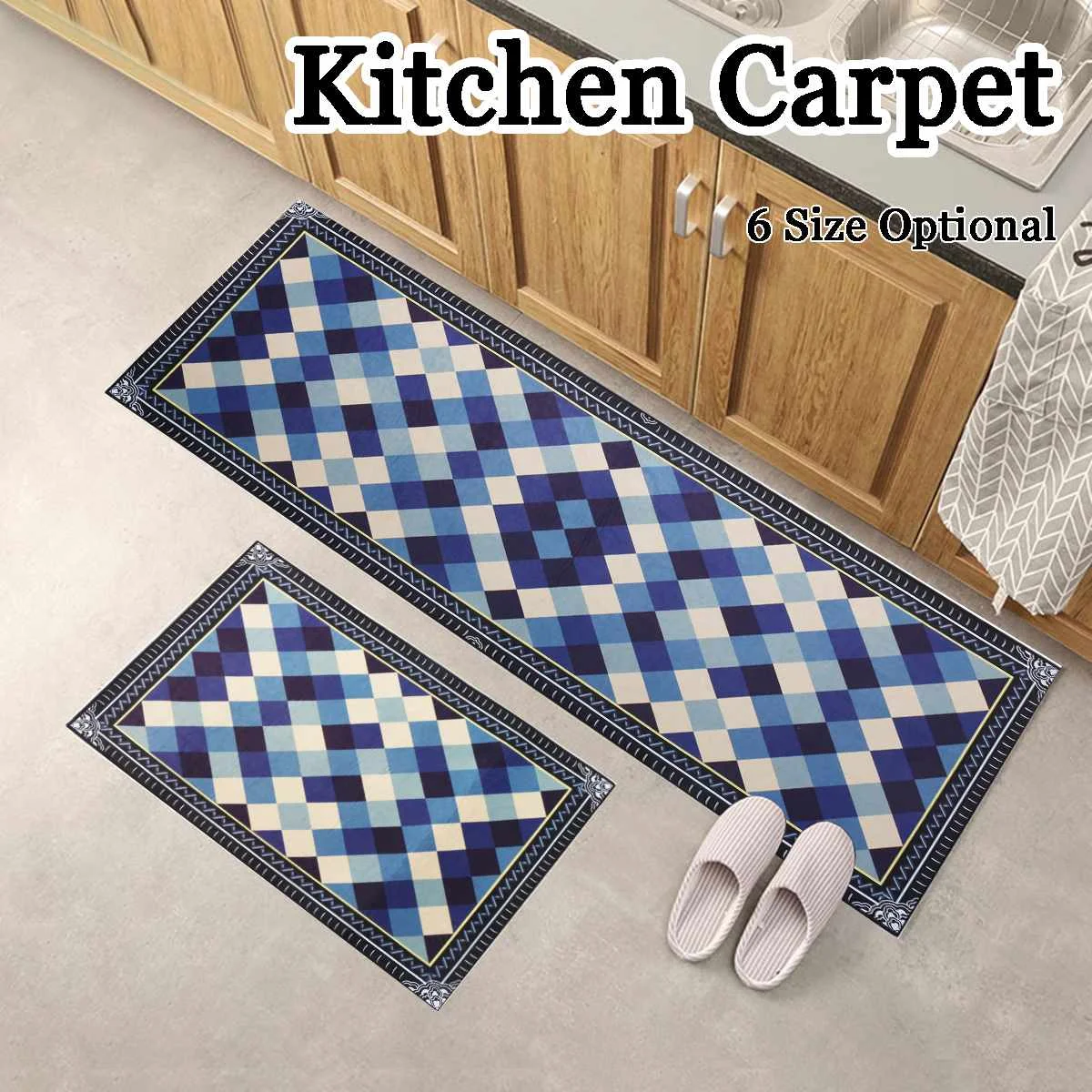 

Non Slip Home Kitchen Bath Floor Mat Machine Washable Rug Living Room Balcony Bathroom Door Runner Hallway Carpet Set Doormat
