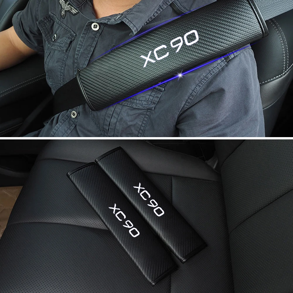 

2PCS Reflective Car Seat belt shoulder Pads Safe Seat Belt Cover For VOLVO XC90 Car Styling Auto Parts