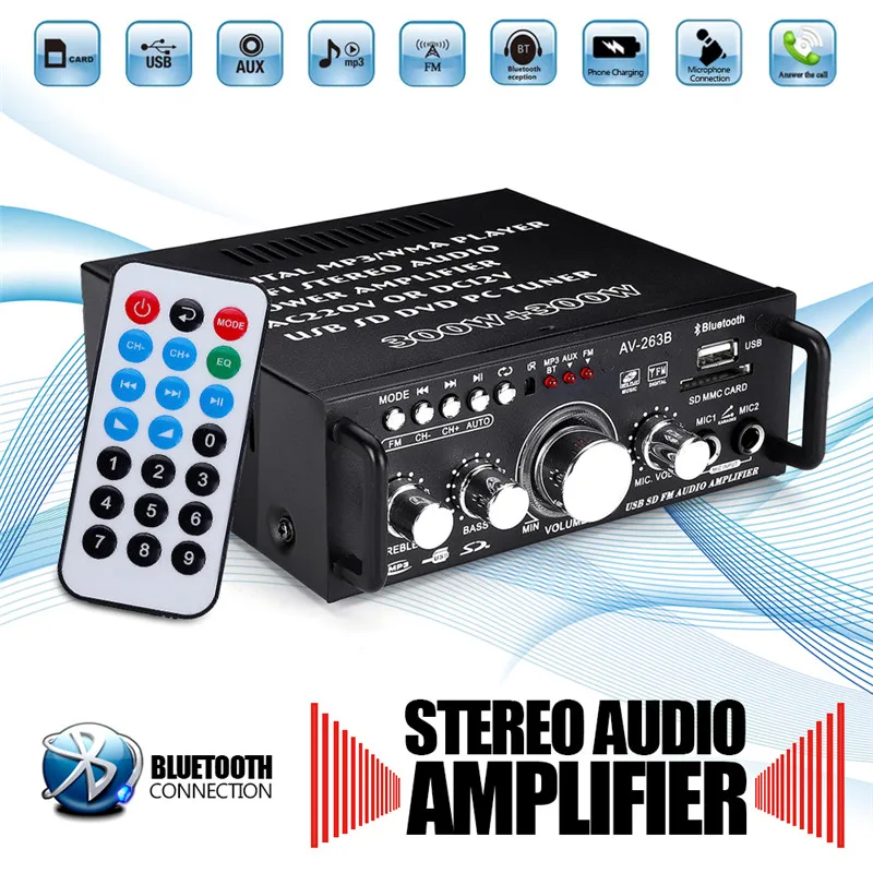 220 240 в 600 Вт 2CH Hifi цифровой аудио усилитель 4 16 не поддерживает Bluetooth стерео караоке