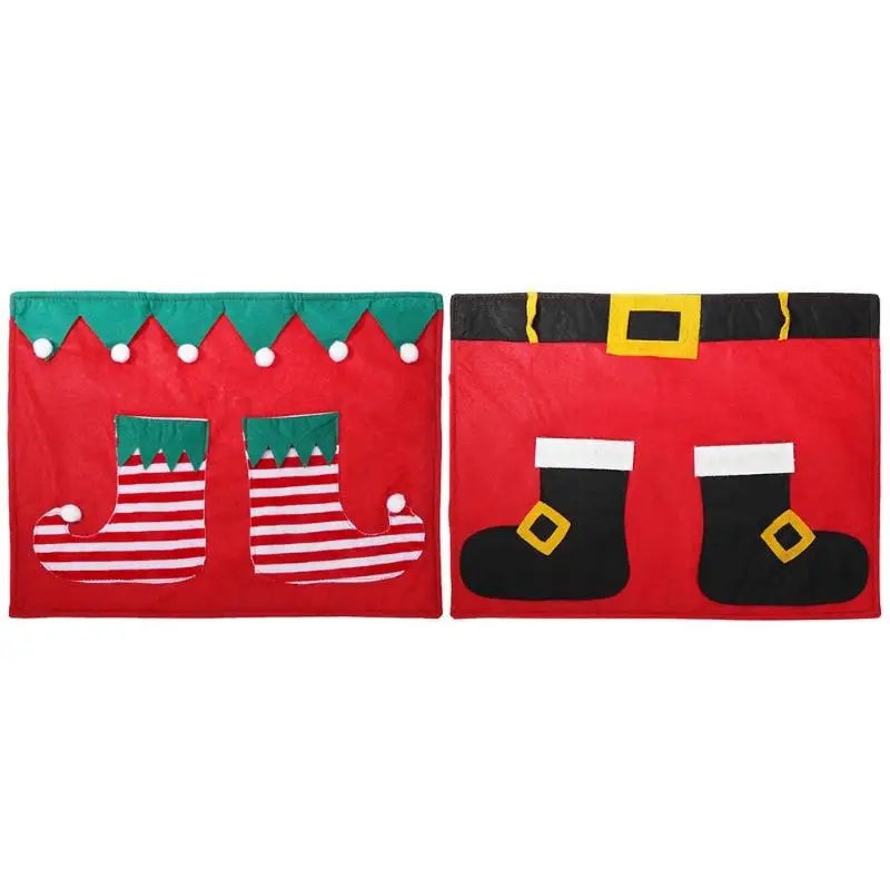 Нетканые рождественские салфетки для стола вилка нож Столовые приборы Санта-Клаус салфетки из ткани декор крышка для праздничной