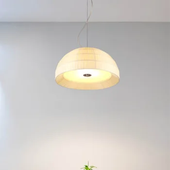 

Japan LED Pendant Lights Dining Room Loft Pendant Lamps Cafe Living Room Bedroom Study Semicircular Cloth Art Kitchen Fixtures
