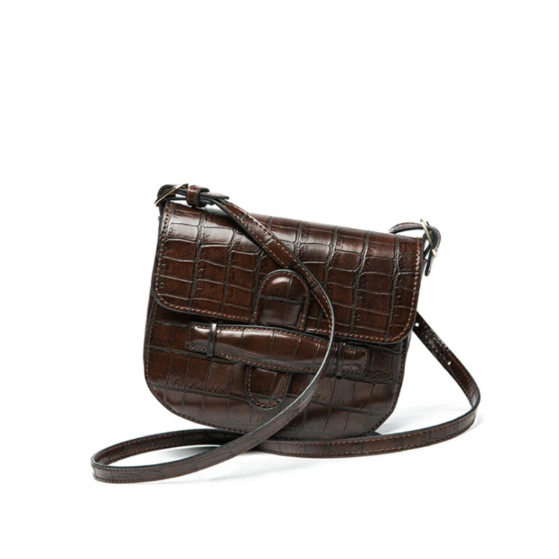 Female Small Handbag Vintage Women Shoulder Bag PU Leather Cover Hasp Crossbody Bag Saddle Mini ...