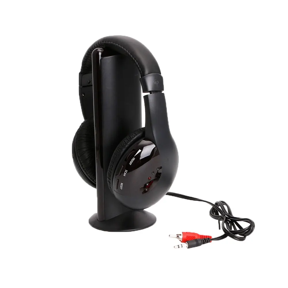 5 in 1 Hi Fi FM Radio Wired Headphones Headsets for TV DVD MP3 CD MP4 PC Headphone