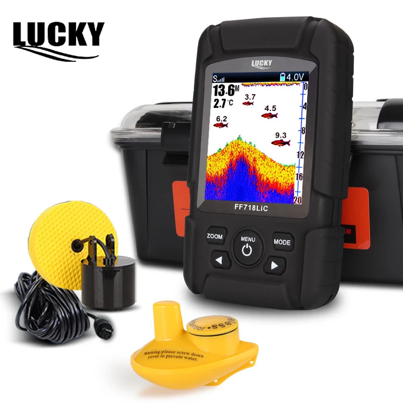 Счастливая FF718LiC fish finder Русский язык проводной и Беспроводной 2-в-1 эхолот Водонепроницаемый fish finder s зимние льда для рыбалки на карпа