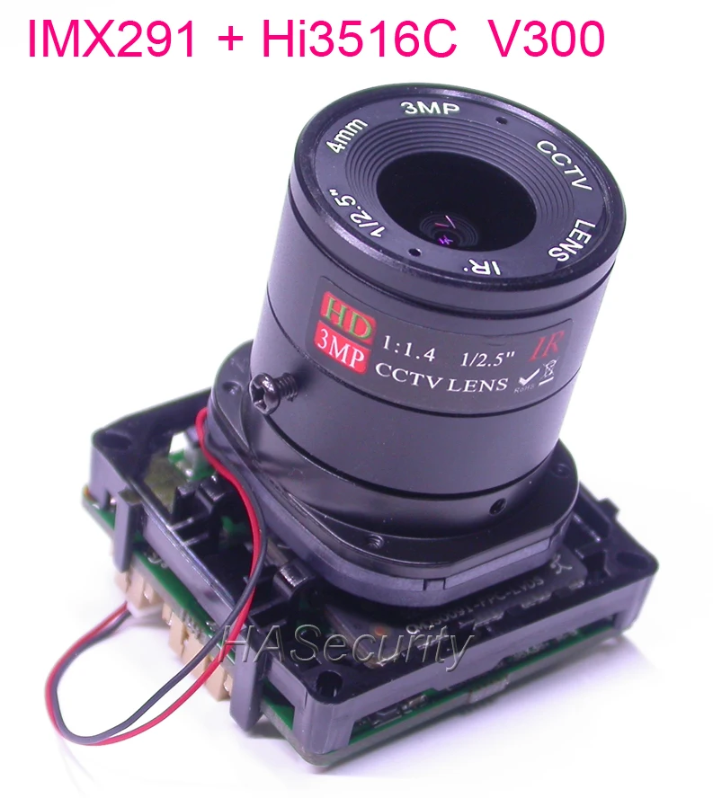 

Intelligent Analysis H.265 (3.0MP) 1/2.8" Sony STARVIS IMX291 Hi3516C V300 IP CCTV camera board module +LAN cable +IRC +CS LENs