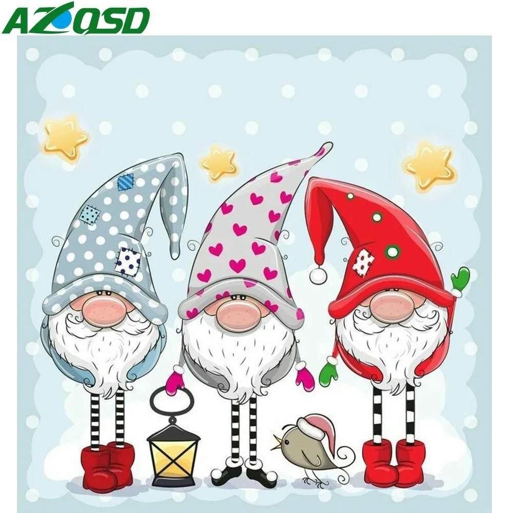 

AZQSD Diamond Embroidery Santa Claus Cross Stitch Diamond Painting Christmas 5D Diy Diamond Mosaic Cartoon Home Decoration Gift