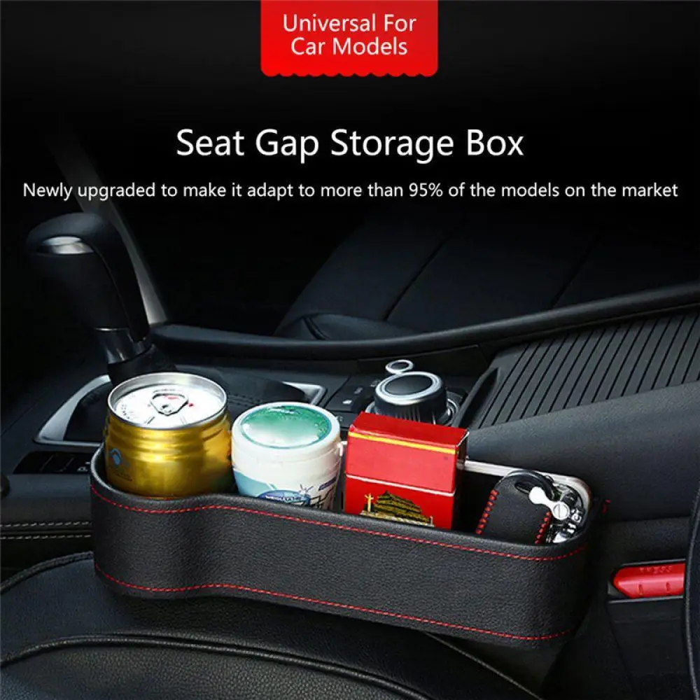 

Car Organizer Storage Box Seat Gap PU Case Pocket Car Seat Side Slit for Wallet Phone Coins Cigarette Keys Cards For Universal