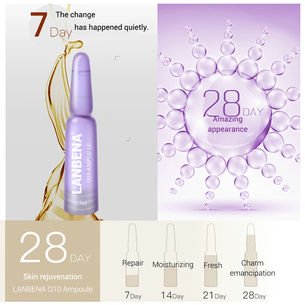 Lanbena Q10 Ampoule Serum Anti-aging Lifting Firming Moisturizing Nourishing Anti-wrinkle Treatment Fine Lines Beauty For 7 Days Lanbena Q10 Ampoule Serum Anti-aging Lifting Firming Moisturizing Nourishing Anti-wrinkle Treatment Fine Lines Beauty For 7 Days