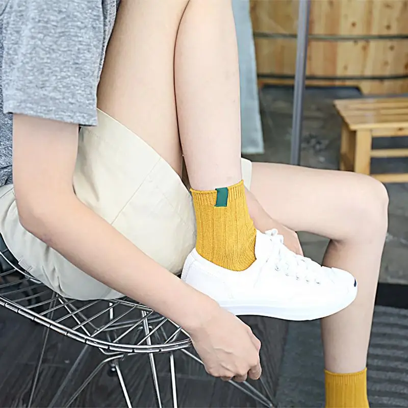 Японский стиль корейские толстые носки Ретро полосатые дышащие хлопковые носки для женщин женские повседневные Простые Носки уличная