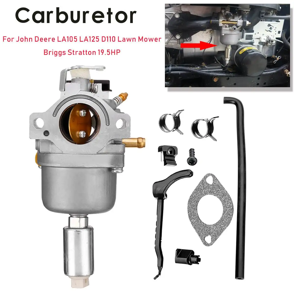 

Carburetor For John Deere LA105 LA125 D110 Briggs & Stratton 19.5HP MIA11474