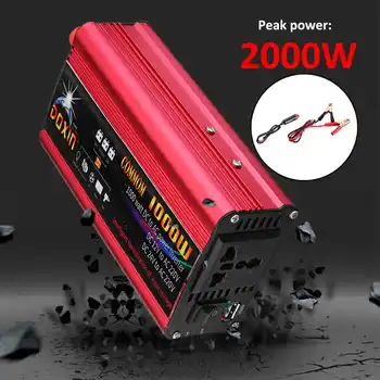 

2000W Car Inverter 12 220 Auto Power Inverter Charger Converter Adapter USB Plug Port Modified Sine Wave DC 12V 24V To AC 220V