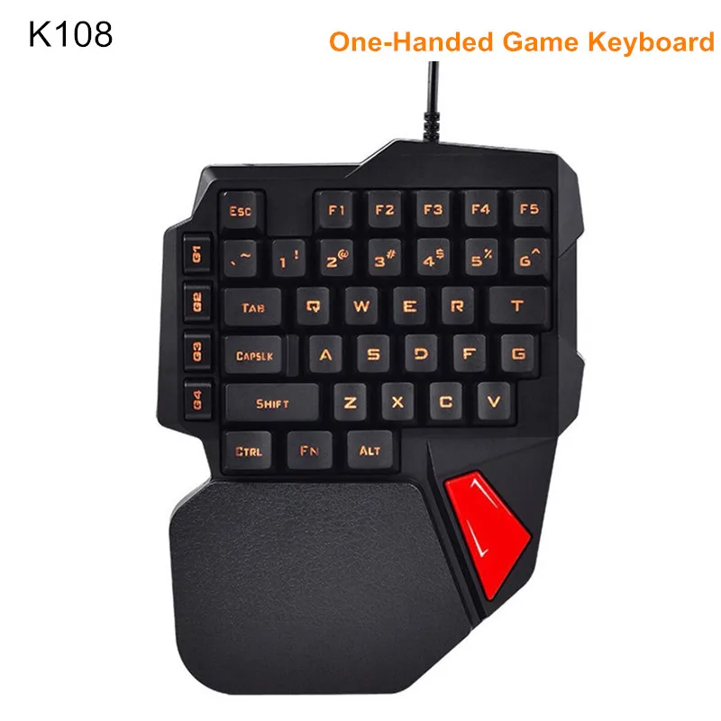 

K108 Mechanical One-Handed Game Keyboard Single Hand Keyboard USB Wired for For PUGB Mobile Game Tablet Desktop Laptop
