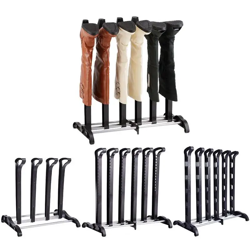 Boot Rack for 3 Pairs of Tall Boots Organizer Black Standing Rack for Closets Outdoor Entryway