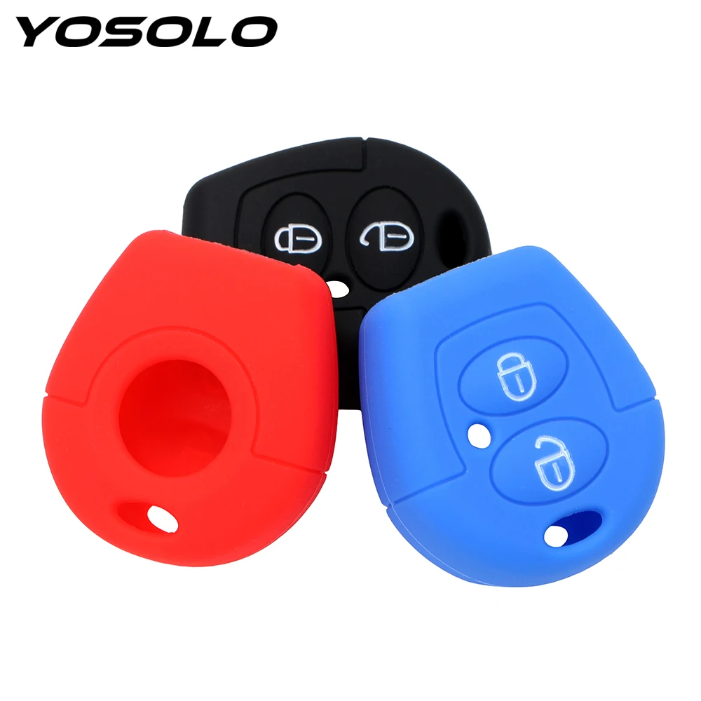 

YOSOLO Car Key Case Shell Rubber Car Key Cover Case 2 Buttons Key Bag Cover Protector For Volkswagen Jetta Sagitar Bora