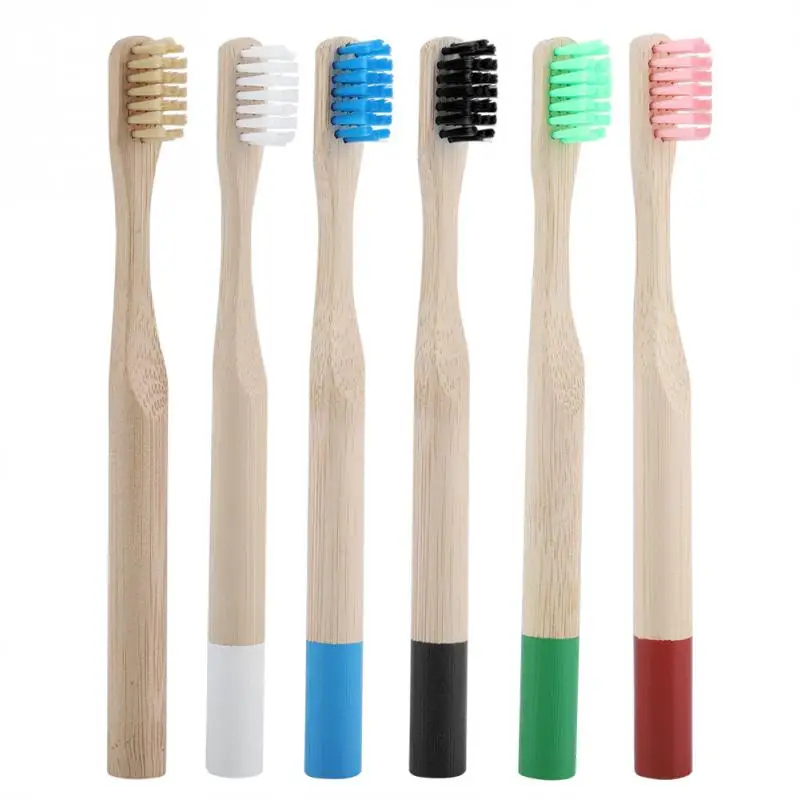 6 Colors Soft Hair Brush Hair Bamboo Handle Toothbrush ...