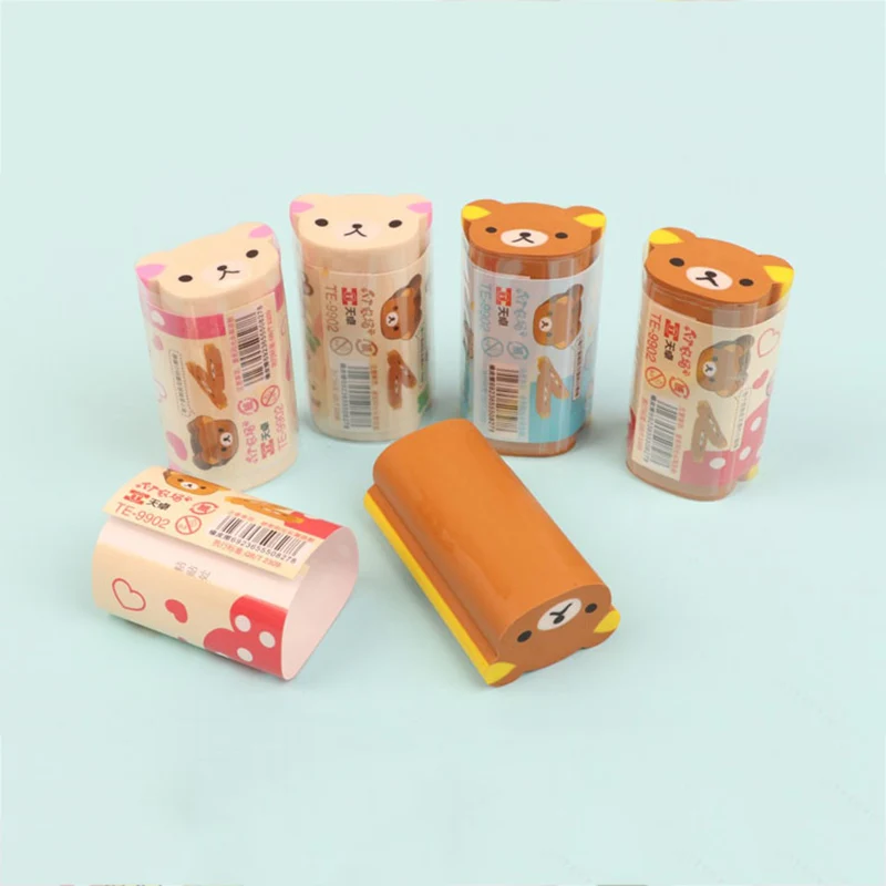 

Novelty Bear Pencil Eraser Kawaii Cartoon Animals Rubber Cute Erasers Girls Kids Gifts School Office Korean Stationery Supplies