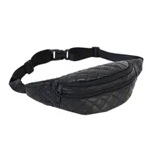 Простая женская сумка через плечо на поясе из искусственной кожи в клетку поясная сумка на груди для девочек Женская Повседневная сумка через плечо женская сумка черного цвета