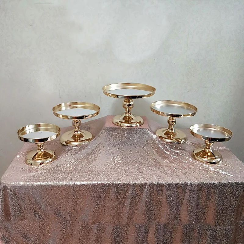 

Gold Mirror Cake Stand Electroplating Metal Cupcake Stand Grand Design Baking Love Wedding Party Dessert Table Decoration