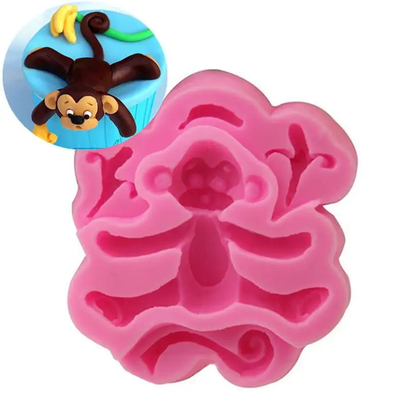 

DIY Cake Monkey Shape Mold Food Grade Silicone Soap Mold Fondant Animal Silicone Mold Liquid Fondant Mold Cake Making Tools