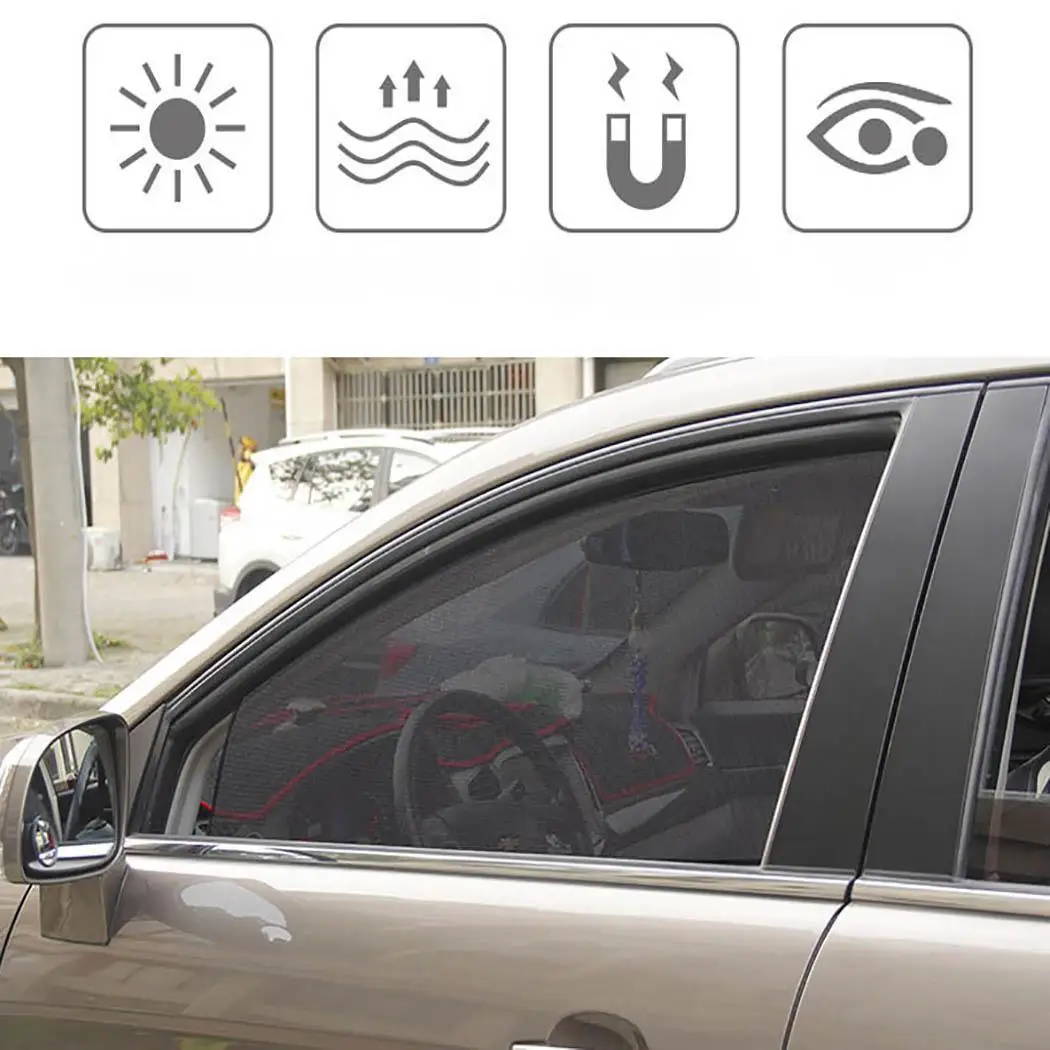 

Magnetic Car Window Sunshade Curtain Mesh Auto Front Back Sun Visors Windshield Sunshades Block Cover Car Sun Shade 80 x 50cm