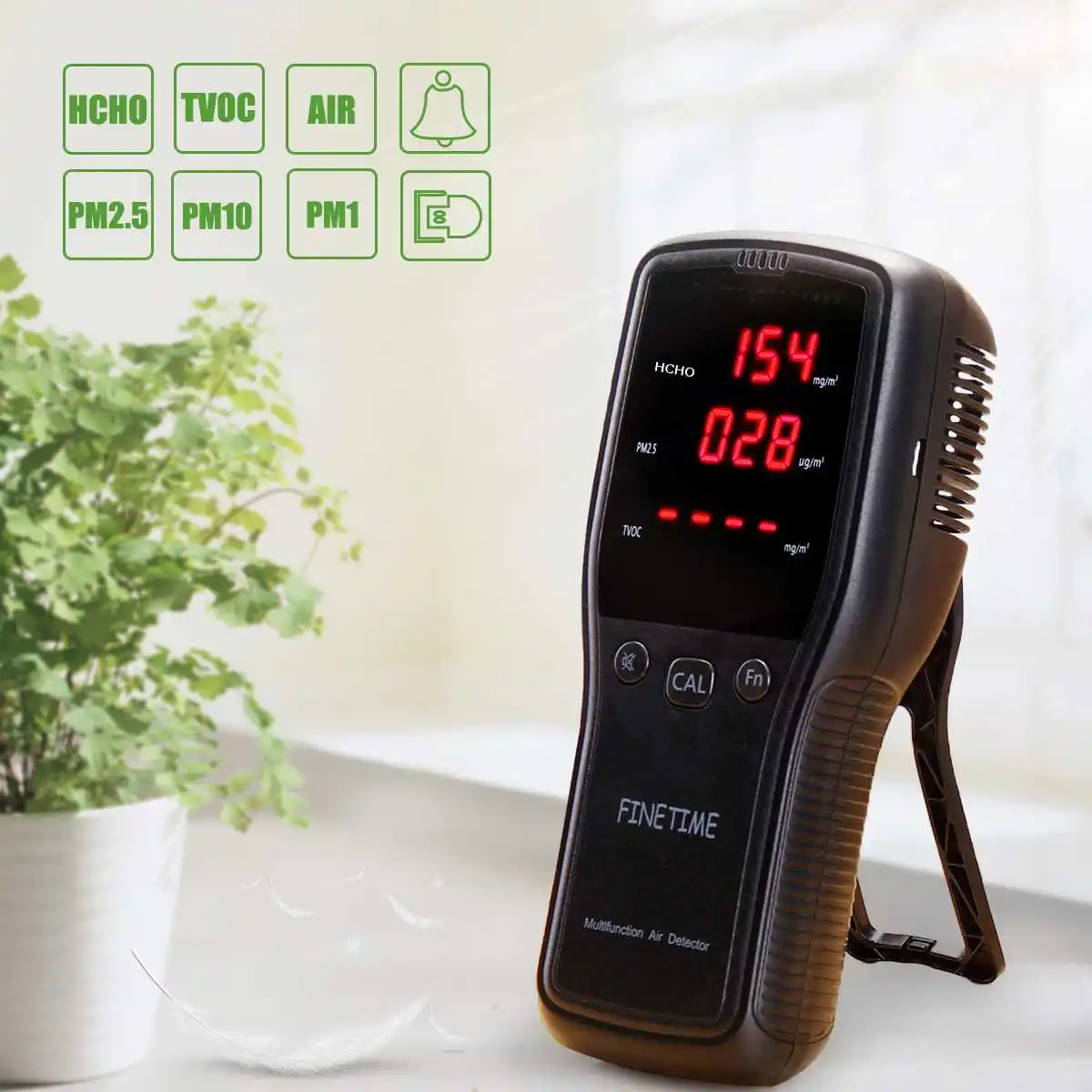 

Household Car Digital Formaldehyde Detector Multifunctional Air Quality HCHO TVOC PM1.0 PM2.5 PM10 Monitor Gas Analyzer