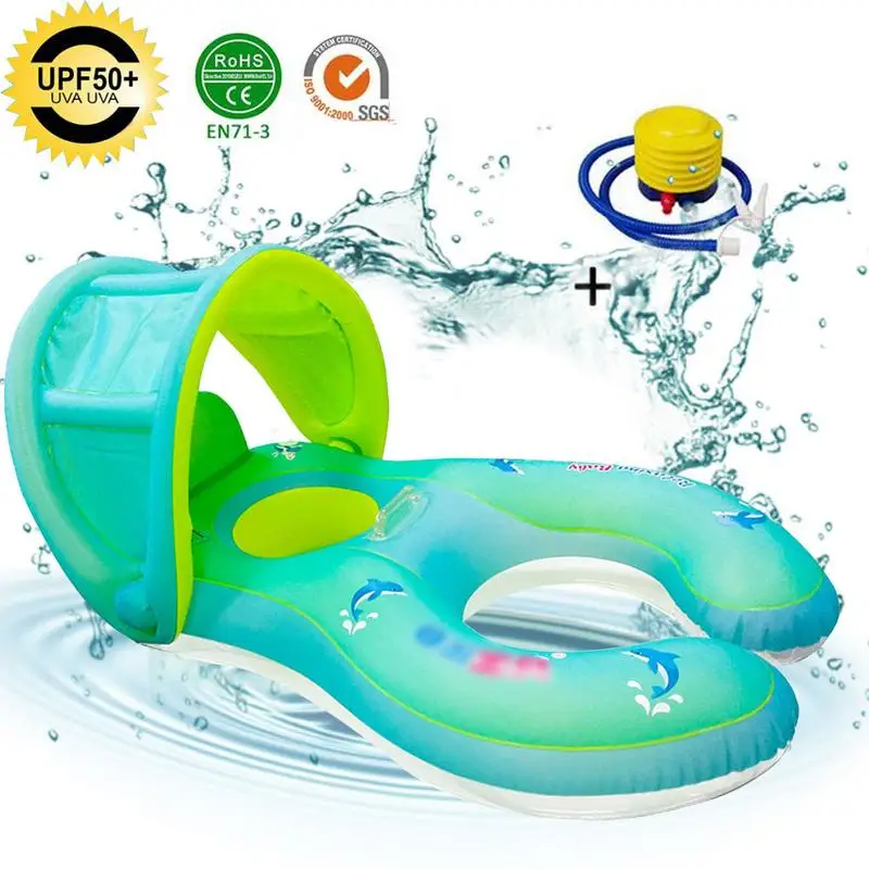 

Baby Spring Float Inflatable Swim Ring Baby Float Inflatable Swimming Ring Pool Accessories Parent Child Interact Swimming Ring