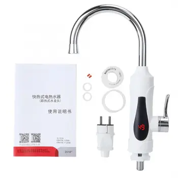 

3000W Household Electric Water Heater Temperature Display Heating Water Tap Instant Hot&Cold Water Faucet Kitchen Appliance