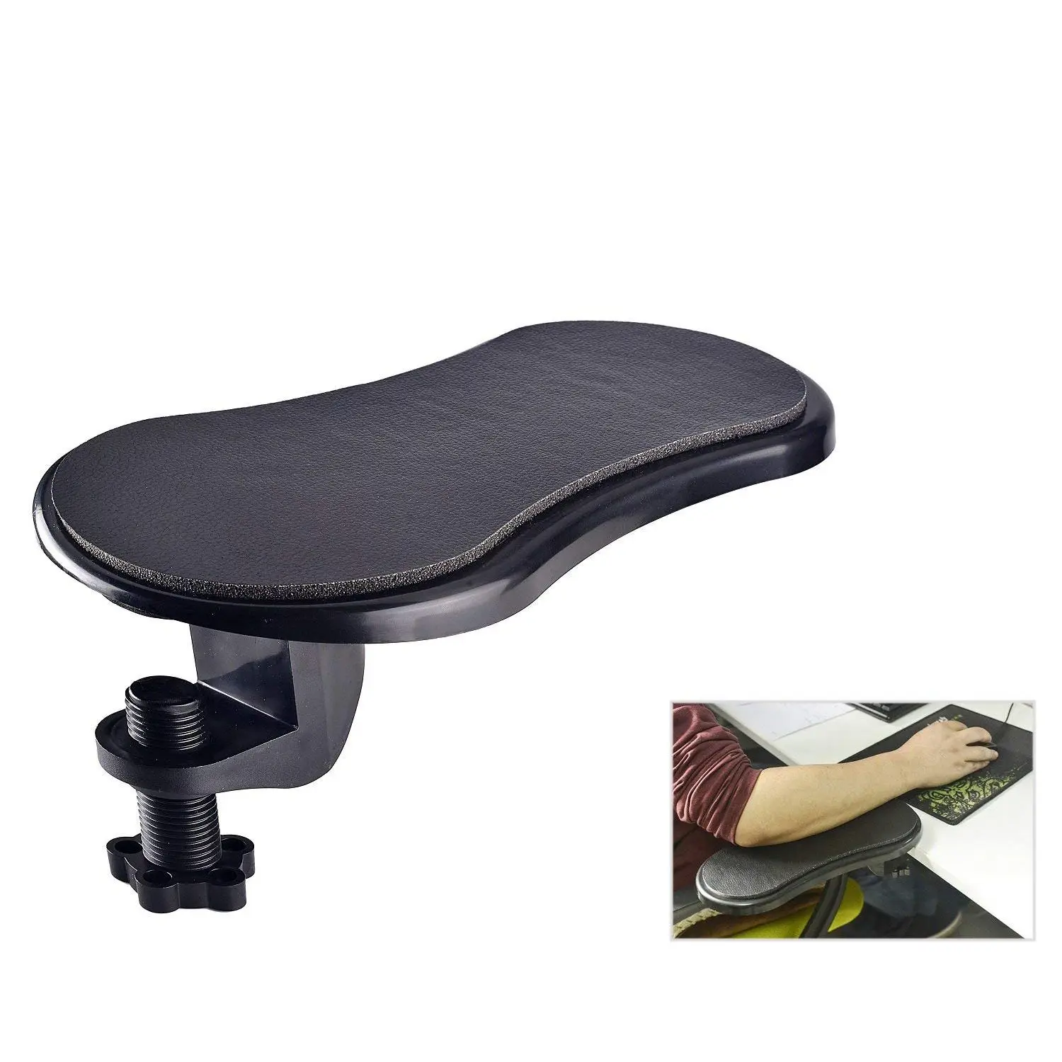  Rotating Computer Arm Rest Pad Ergonomic Adjustable PC Wrist Rest Extender Desk Attachable Home Off