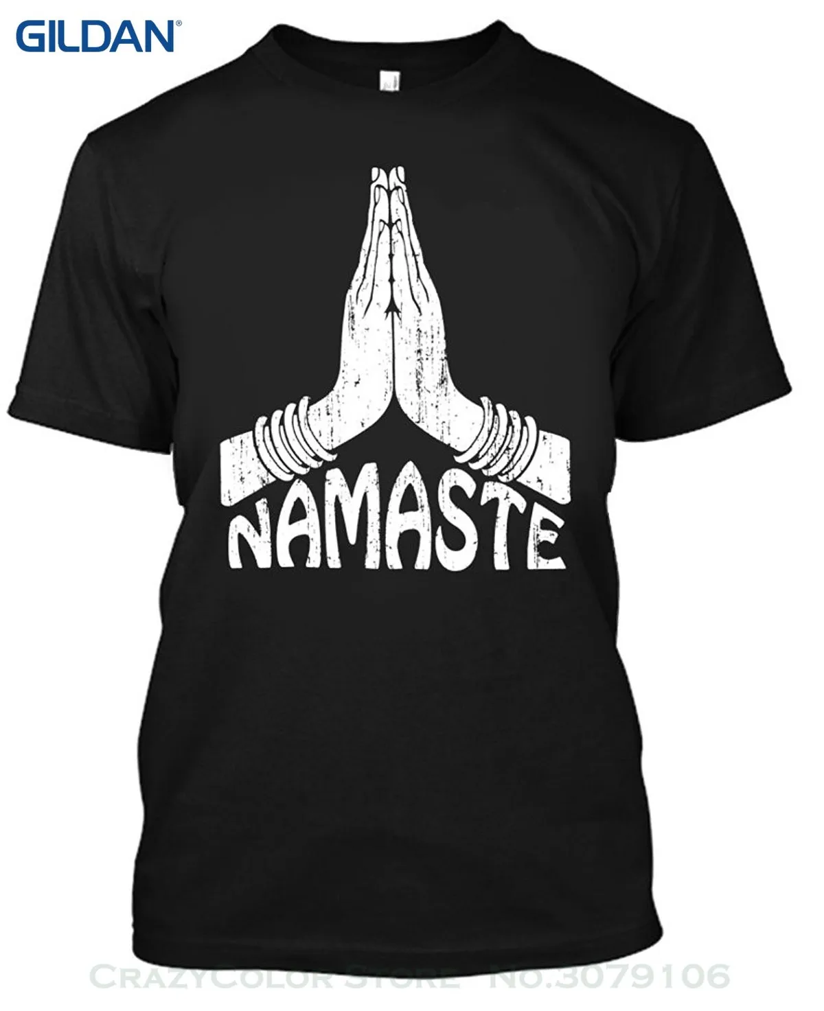 100% хлопок короткий рукав с круглым вырезом Топы Футболки для взрослых Namaste Yogatraining